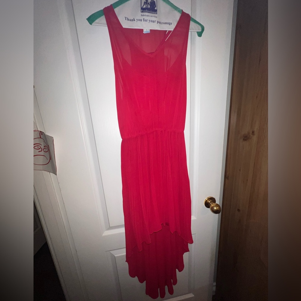 EUC Red Guess High Low Dress Small